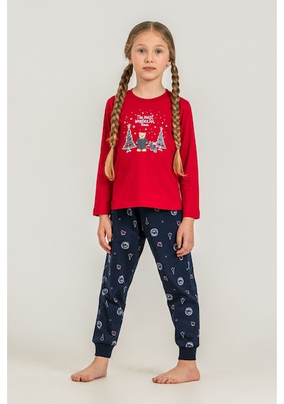 Rolypoly The Most Wonderful Time Anne Kız Kırmızı Uzun Kol Pijama Takım Rp3936-a-v1 Rp3936-a-v1