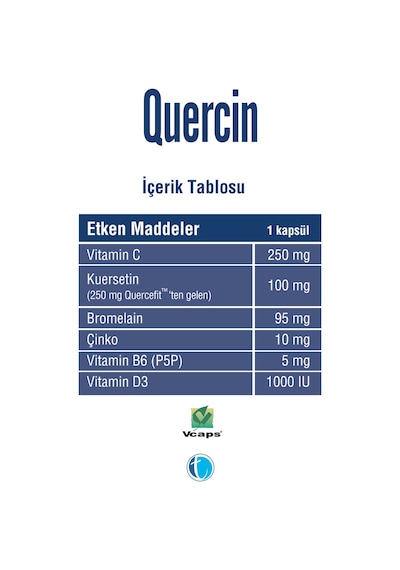 Tab Quercin Fitozomal Kuersetin Bromelain 30 Kapsül