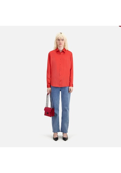 The Kooples Kadın Kırmızı Saten İpek Gömlek