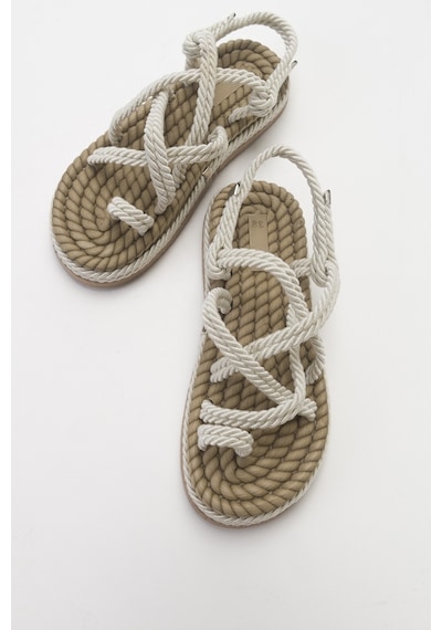 Luvishoes İp Bej Kadın Sandalet Bej