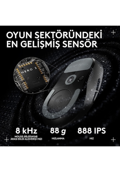 Logitech G Pro X Superlight 2c Hafif Hero 2 Sensör 32.000 Dpı Lıghtspeed Kablosuz Oyuncu Mouse - Siyah G Pro X Superlight 2