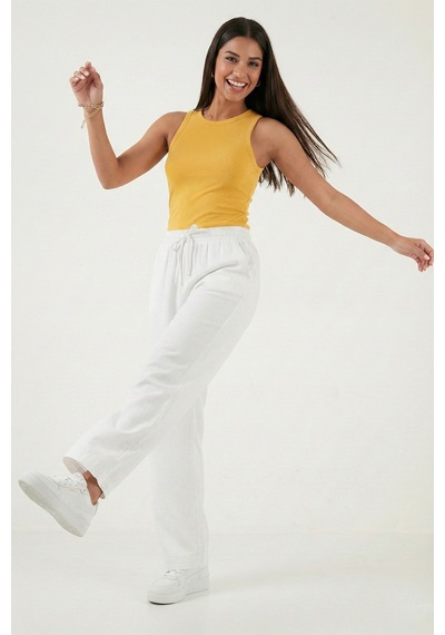 Lela Bayan Pantolon 668yp4760 Beyaz Beyaz