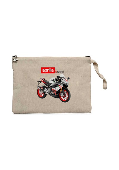 Aprilia Rs660 Krem Clutch Astarlı Cüzdan / El Çantası