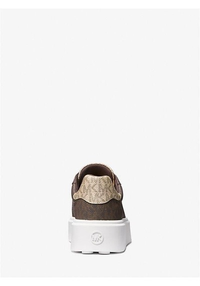 Michael Kors Romey Metallic Two-tone Signature Logo Platform Sneaker Kahve Rengi