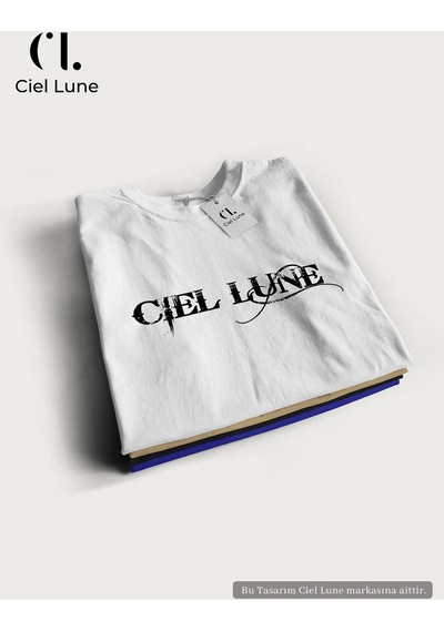 Nevermınd Erkek Blocking Graphic Ciel Lune - Oversize Tişört Beyaz Beyaz