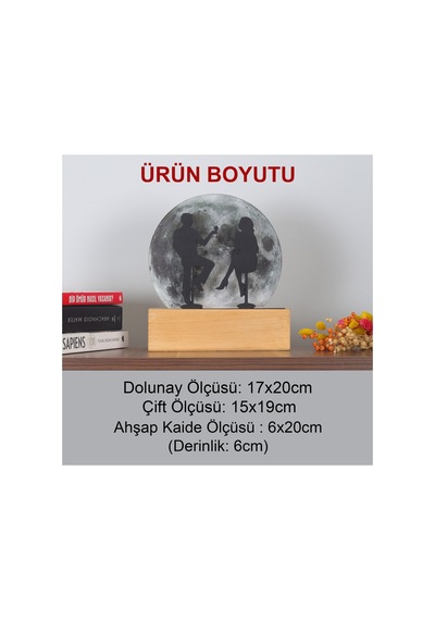 Led Işıklı Pleksi Dolunay Kişiselleştirilebilir Dekoratif Biblo Date Sevgili Anahtar Askılığı Gri - 737330846
