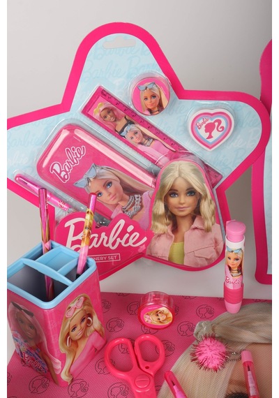 X Dekomus Lisanslı Barbie 36 Parça Hobi & Kırtasiye Seti Cetvel,makas,geçmeli Kalem,boyama Seti Diğer