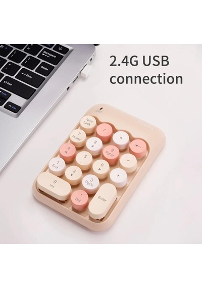 Kablosuz Retro Numpad 18 Tuşlu Numerik Muhasebe Ofis Klavyesi