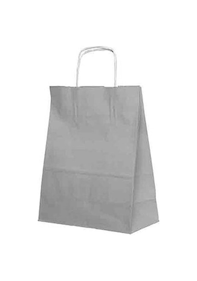 Roll-up Kraft Çanta Gümüş Büyük Boy 31x41cm 25 Adet 6'li Paket