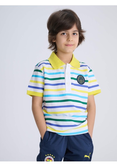 Fenerbahçe Çocuk Trıbun 6 Renk Logolu Polo BEYAZ