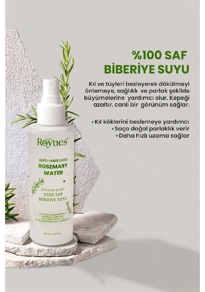 Royues Dökülme Karşıtı Ve Saç Uzatma Etkili Biberiye Suyu 2 x 150 ML
