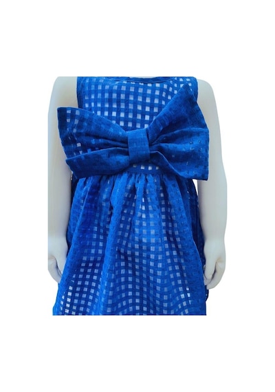 Çikoby Kız Bebek Fiyonk Elbise-13878 Mavi