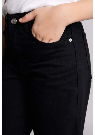 Defacto 90s Wıde Leg İspanyol Paça Gabardin Pantolon Kız Çocuk G0603a826spbk27 Siyah-bk27