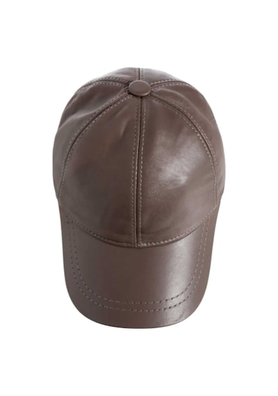 Unisex %100 Deri Arkadan Ayarlanabilir Baseball Kep Şapka Kahverengi