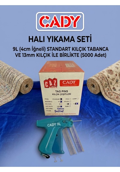 Cady 9l Tabanca+13mm Halı Kılçıklama Seti 5000 Ad