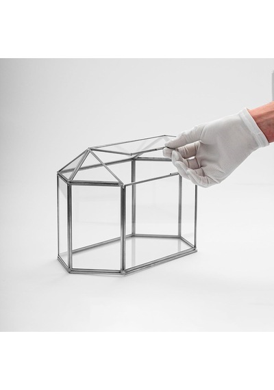 30x15x20cm Gümüş Geometrik Teraryum Cam Fanus Takı Aksesuar Çikolata Kutusu Dekoratif Yapımı