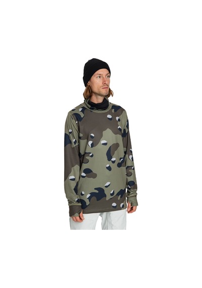 Burton Burton Long Neck Erkek Yeşil İçlik Üst Forest Moss Cookie Camo Haki