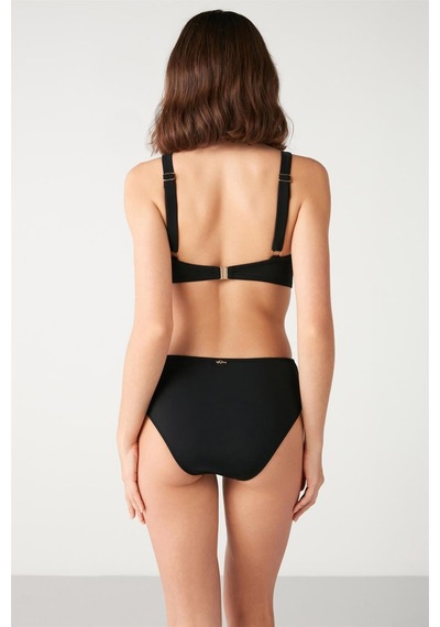 Kom Pleuna Parlak Biyeli Dolgulu Bikini Siyah