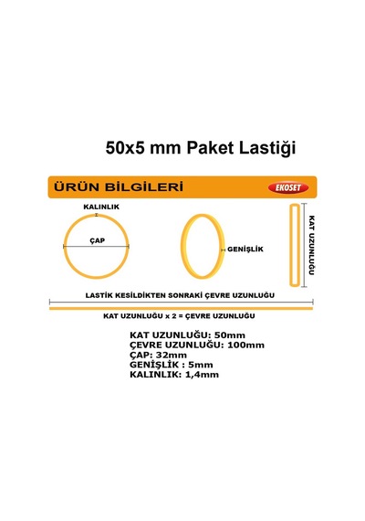 Kauçuk Geniş Paket Lastiği 50x5mm 5 Kg
