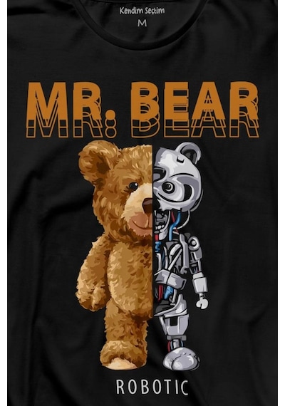 Mr Bear Robotic Ayı Urban Streetwear Sokak Uzun Kollu Tişört Baskılı T-shirt 001