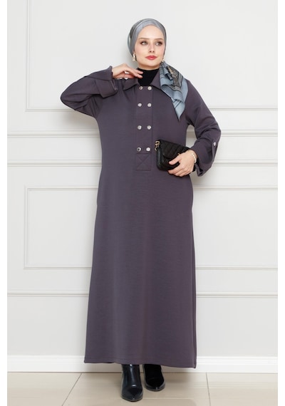 Sevitli Cırt Cırtlı Oysho Elbise-gri-4486 Gri