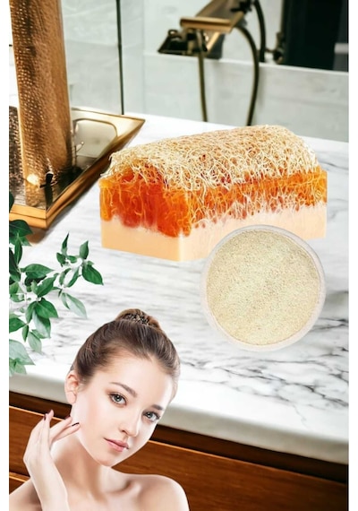 2li Doğal Set Kabak Lifli Keçi Sütü Ballı Sabun Peeling Bakım Sıkılaştırma Akne Temizleme Yüz Pedi