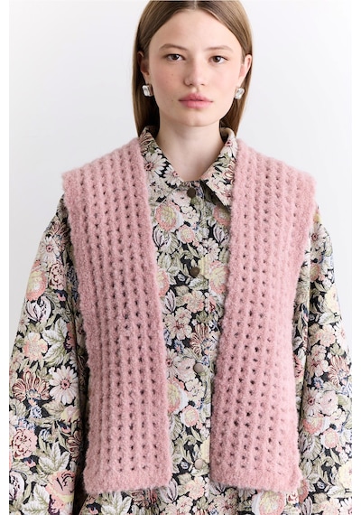 Manuka Soft Dokulu Yakalı Şal Pembe Aw25atk00005-78 Pembe