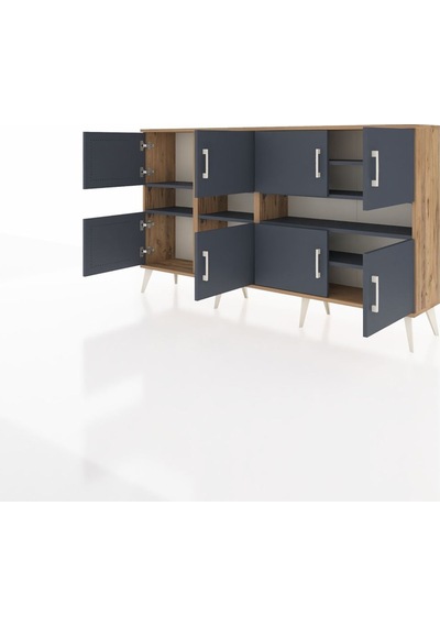Arges Konsol 8 Raflı 8 Kapaklı 176x30x99 Çam-antrasit Antrasıt - Atlas Çam Arges Konsol 8 Raflı 8 Kapaklı 176x30x99 Çam-antrasit Antrasıt - Atlas Çam
