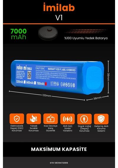 İmilab V1 7000mah Robot Süpürge Bataryası