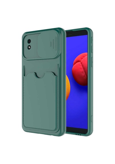 Samsung Uyumlu Galaxy A01 Core Kılıf Zore Kartix Kapak Koyu Yeşil