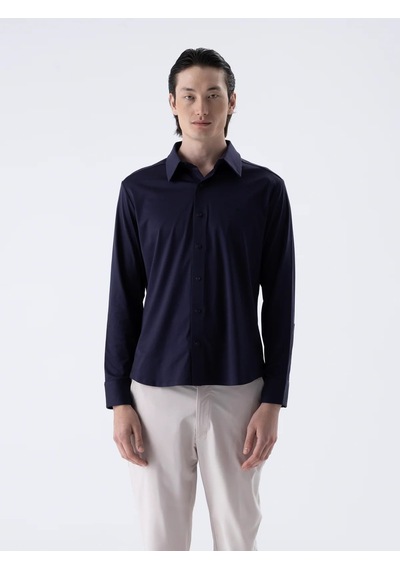 Isaora Super Mercerızed Ls Shırt Erkek Navy Gömlek Isr4119-ss26-168 Lacivert