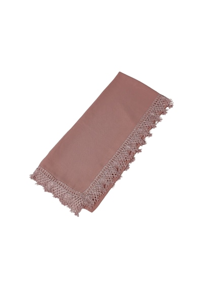 Mim Eşarp İğne Oyalı Şal Namaz Ve Mevlüt Örtüsü 60x150 Cm Gül Kurusu
