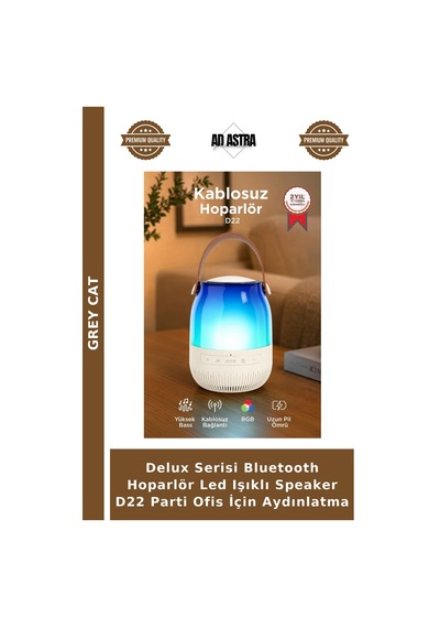 Delux Serisi Bluetooth Hoparlör Led Işıklı Speaker D22 Parti Ofis İçin Aydınlatma