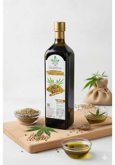 Hempiumlife Soğuk Sıkım Kenevir Tohumu Yağı Yüksek Omega 3-6-9 Vegan Cilt Ve Saç Bakım Yağı