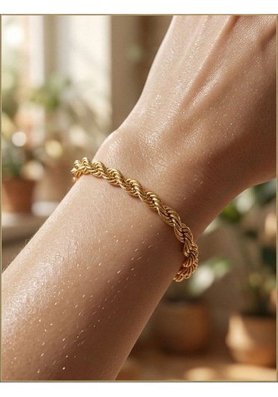 Cm Jewelry 14k Altın Görünümlü 19cm Kaliteli - Antialerjik Pirinç Kadın Bileklik