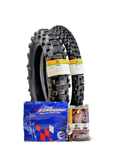 Kawasaki Klx 250  460-18 Tt Ve 300-21 Tt Tubetype Lastik + Iç Lastik Set