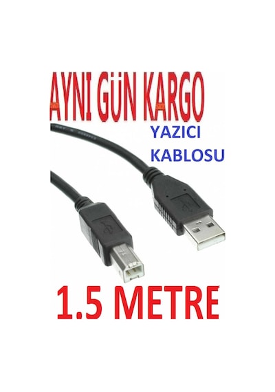 Yazici Kablosu Ara Printer Usb 2.0 Uzun Bağlanti 4951A Laptop Pc