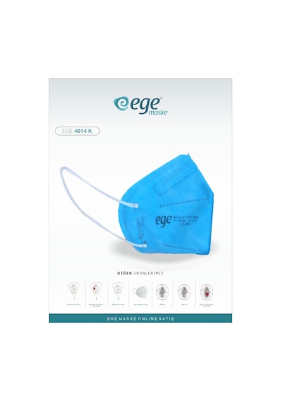 Ege Maske 4014-k Ffp2 Nr N95 Ventilsiz Maske 50'li Mavi
