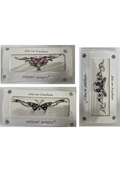 Airbrush Tattoo Taşlı Yapıştırma Dövme 3'lü Set15
