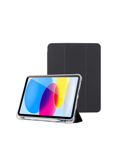Apple İpad Air 5 / Air 4 10.9 İnç Uyumlu Smart Kılıf, Apple Pencil Kalemlikli, Trifold, Esnek, Mat, Darbeye Tam Dayanıklı Tablet Kılıfı Siyah