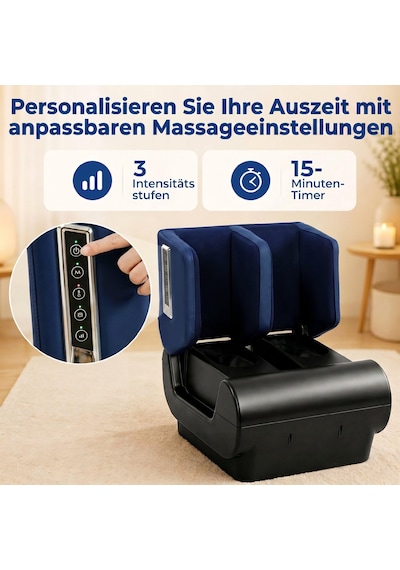 Homcom Bacak Masajı Tabure Isı Hava Sıkıştırma Zamanlayıcı Mavi/siyah