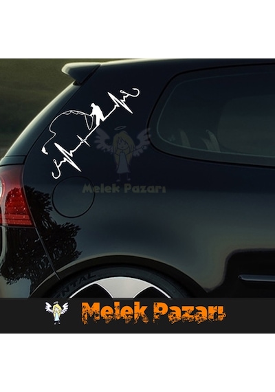 Balık Tutan Adam - Balıkçı Nabız Araba Sticker