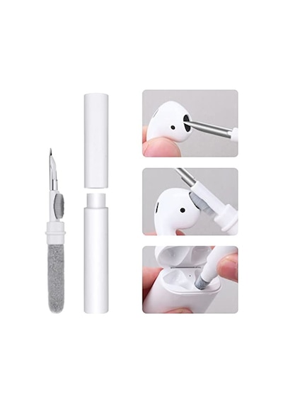 Airpod Temizleme Kiti, Süngerli 3'ü 1 Arada Airpod Temizleyici Kalem, Kablosuz Kulaklıklar Temiz Kalem, Toz Giderme K