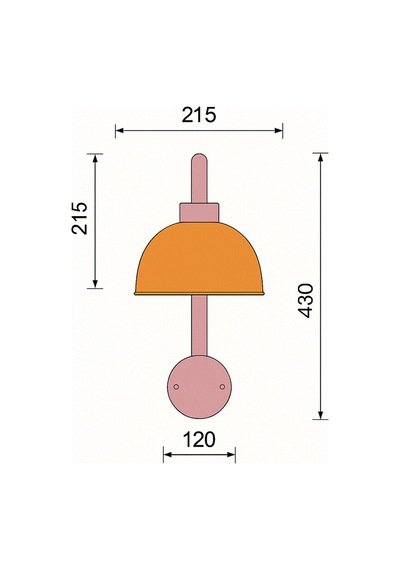 Lumo Dome Aplik Duvar Lambası Turuncu