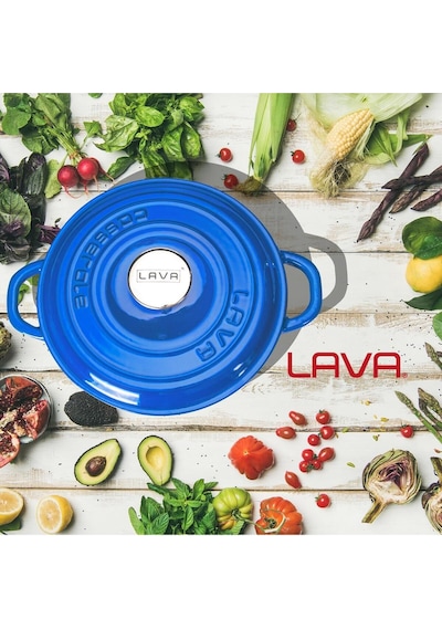 Lava Döküm Yuvarlak Tencere Döküm Demir Kapak New Heritage Serisi Çap(Ø)24cm.