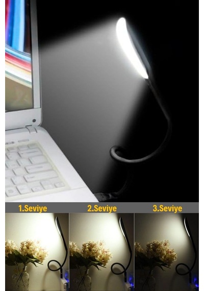 Biishe Usb Girişli 14 Ledli 3 Kademeli Dokunmatik Masa/kitap Okuma Lambası Ledi Siyah Çok Renkli