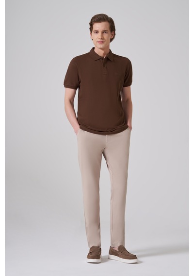 Morven Erkek Kahve Basic Polo Yaka Dynamic Fit T-shirt 26yc018007400 Kahve