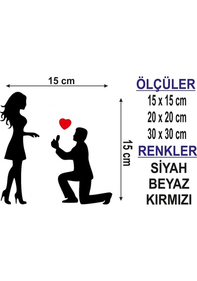 Evlilik Teklifi Diz Çöken Adam Sticker