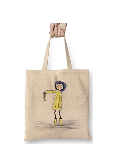 Toyaso Coraline Watercolor Bez Çanta Uzun Saplı Alışveriş Çantası Plaj Çantası Beyaz