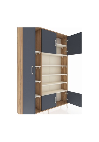 Arges Dolap 10 Raflı 5 Kapaklı 132x30x195 Çam-antrasit/aytaşı Çam Arges Dolap 10 Raflı 5 Kapaklı 132x30x195 Çam-antrasit/aytaşı Çam